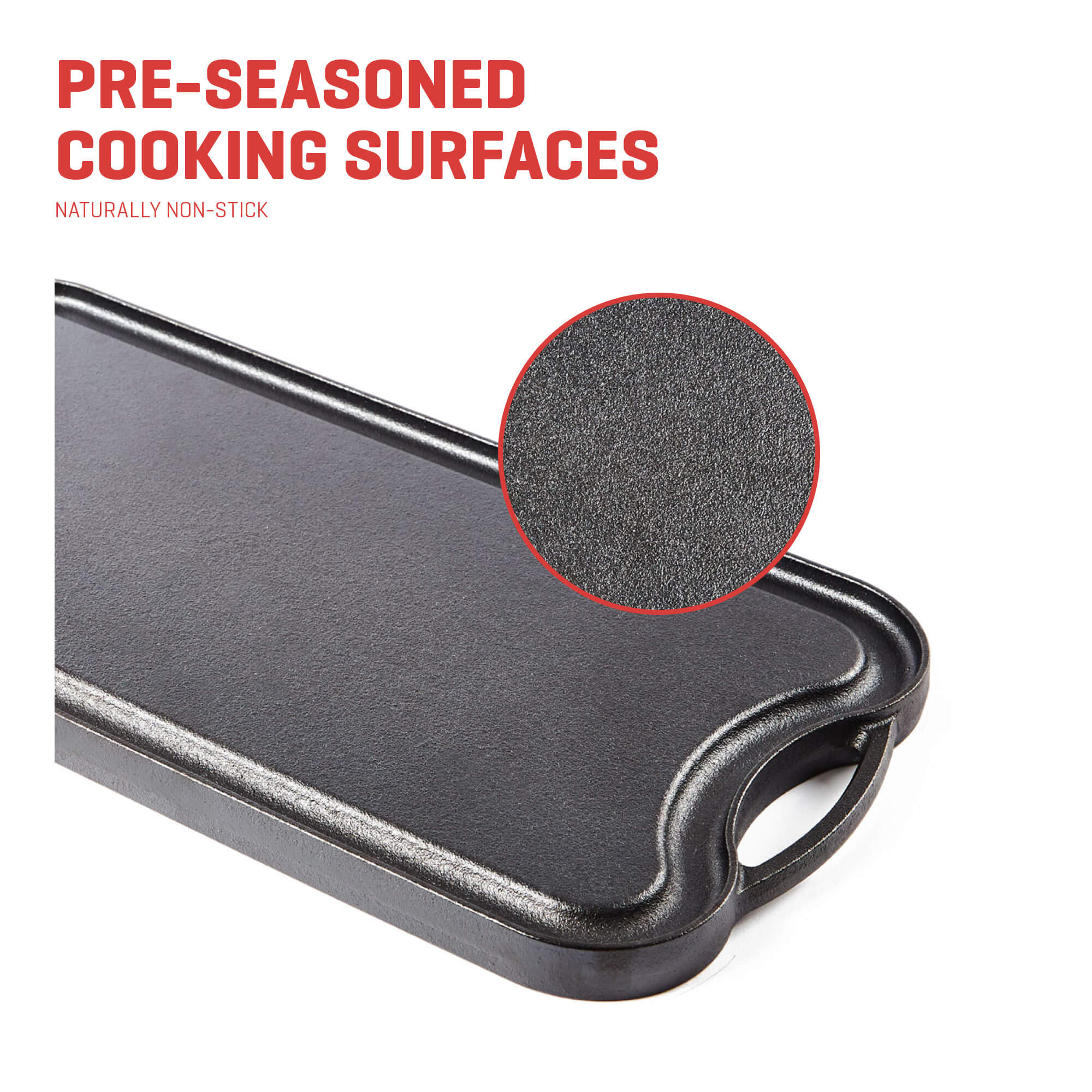 cast iron griddle surface