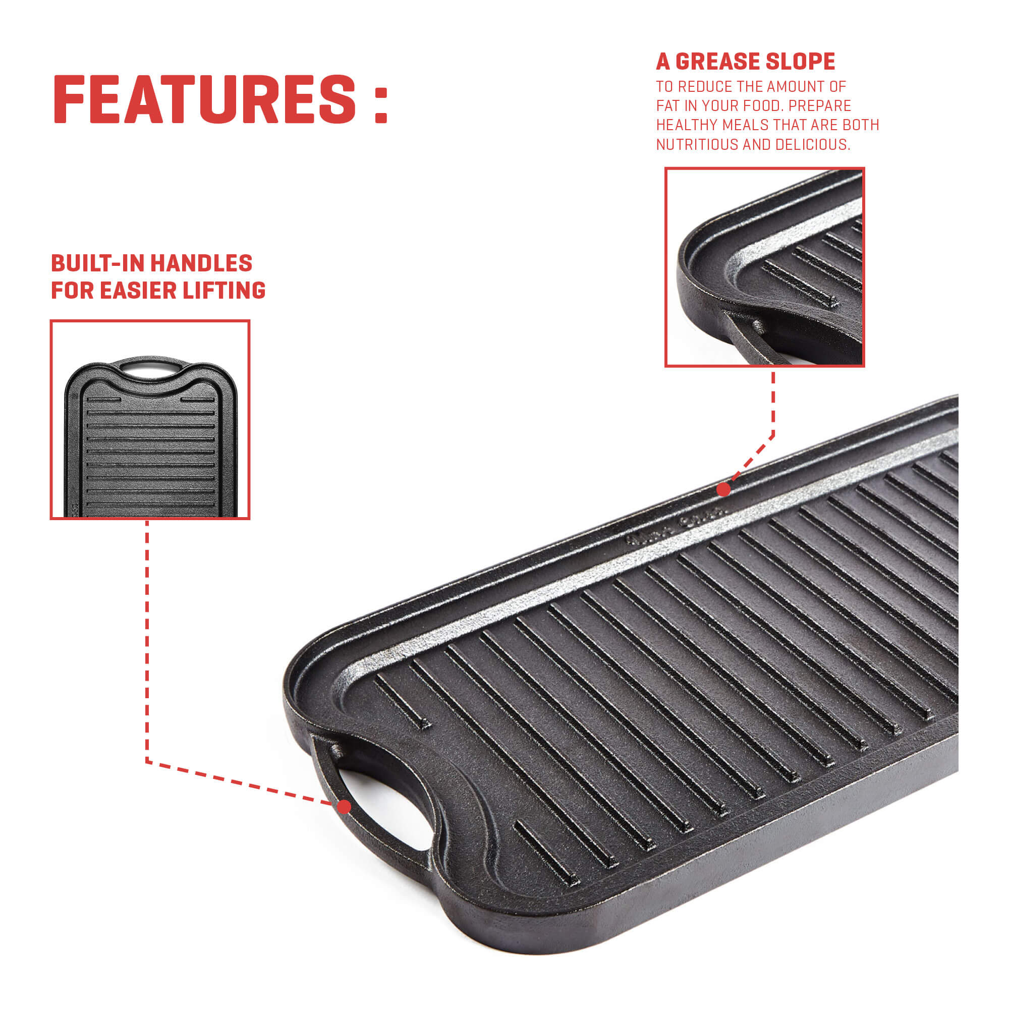 cast iron griddle features