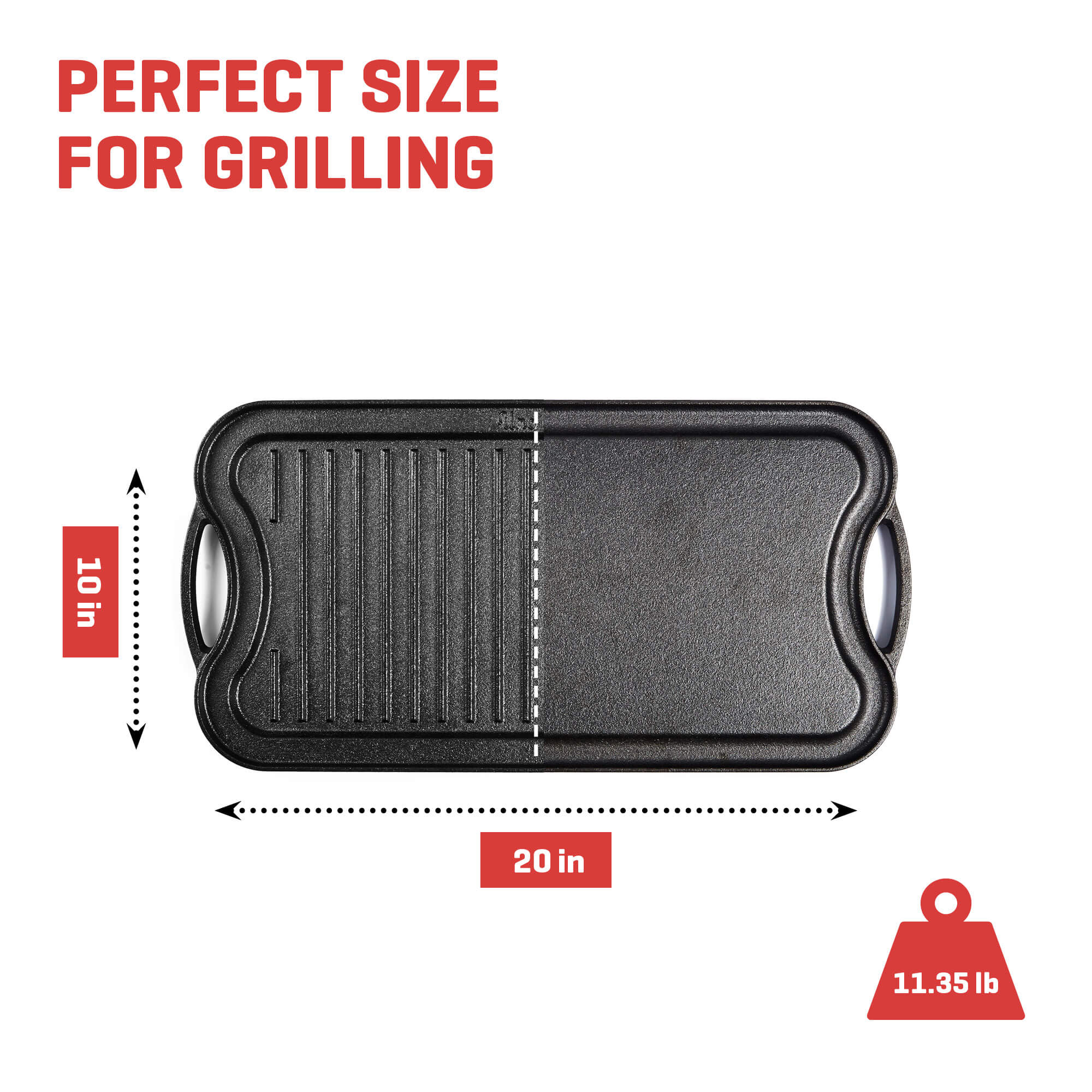 cast iron griddle size