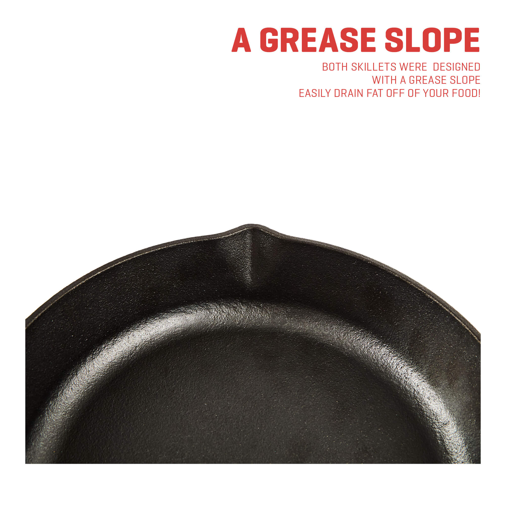 cast iron skillet grease slope