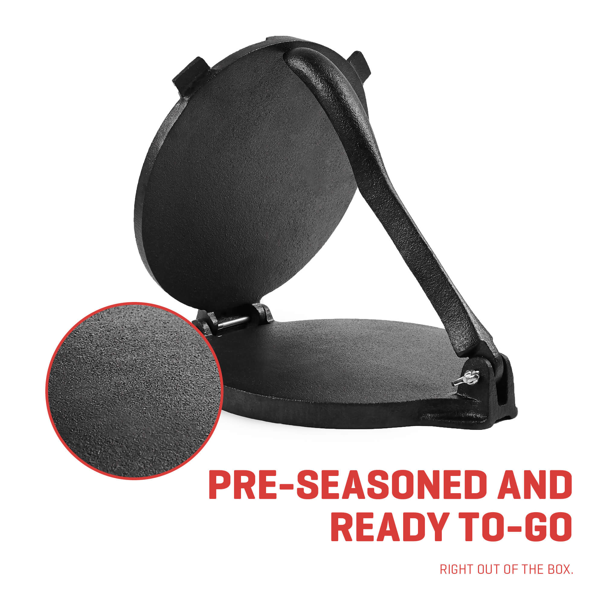 cast iron tortilla press pre-seasoned