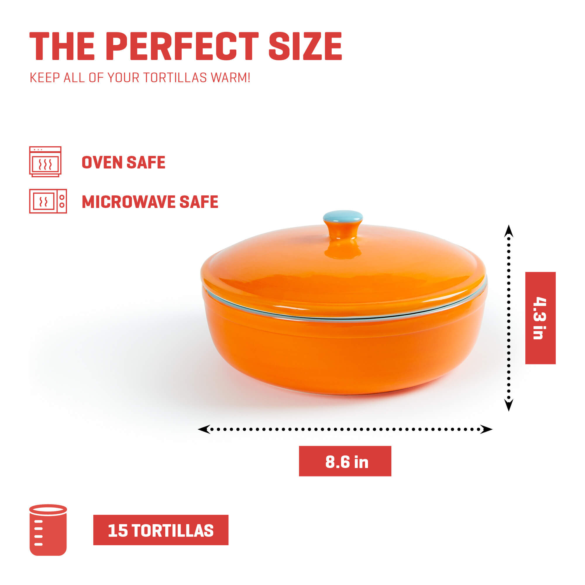 tortilla warmer size